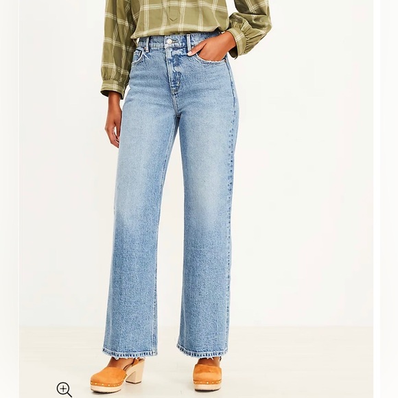 Loft high waisted, wide leg jeans - Picture 2 of 8